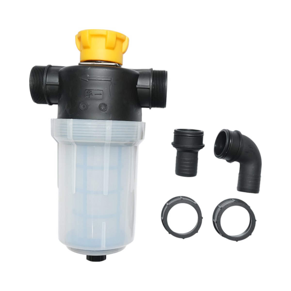 Filtru erbicidator transparent cu sita si valva autocuratare, racord 38mm